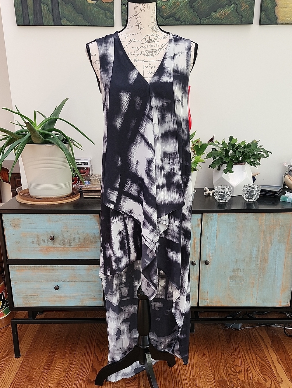 BCBGMaxAzria "Tara" Black and White High-low Dress - NWT